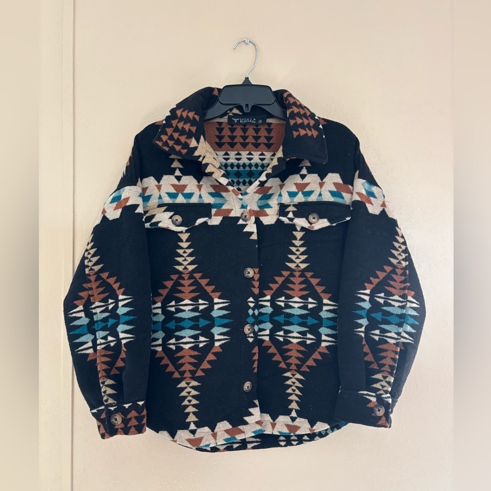 Lucky & Blessed Aztec Shacket sz S